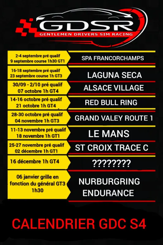 Le championnat GDSR reprend !