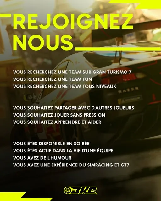 Les Brakacés recrutent sur GT7