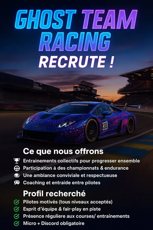 GHOST TEAM RACING RECRUTE