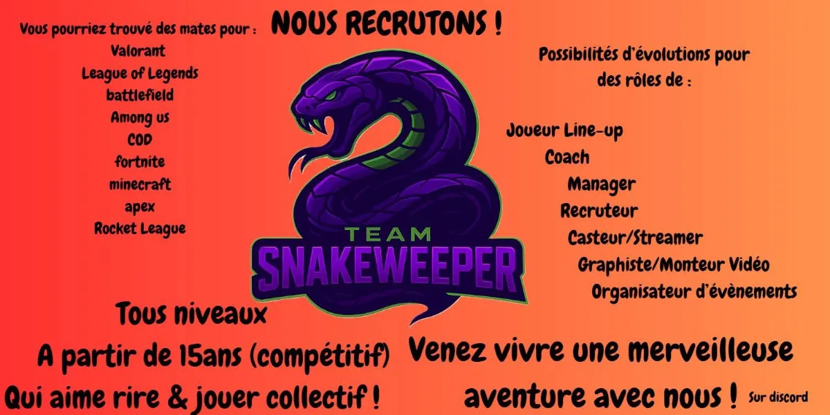 Les Snakeweepers recrutent !
