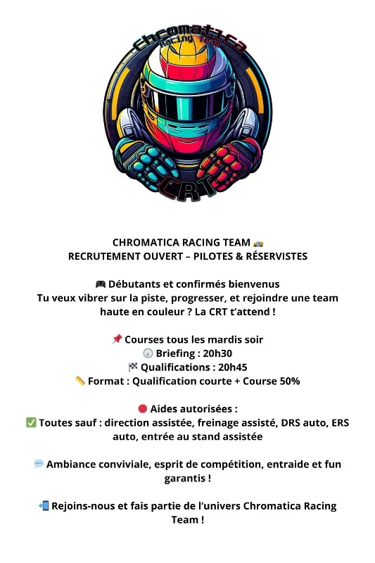 CHROMATICA RACING CLUB RECRUTE
