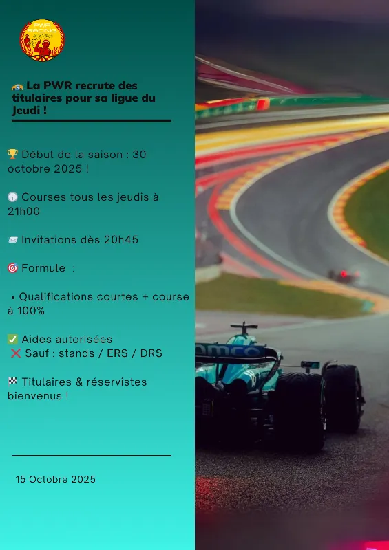 RECHERCHE PILOTES TITULAIRE ET RESERVISTE ET STREAMER 