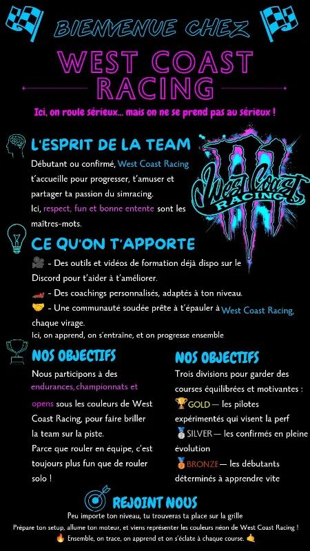 WEST COAST RACING RECRUTE!