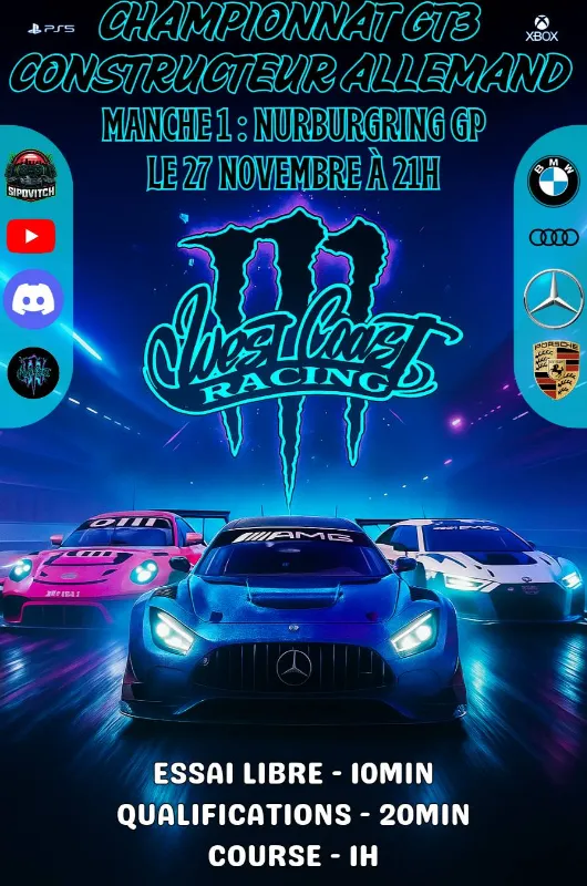 # 🇩🇪 Championnat GT3 West Coast Racing – Spécial Constructeurs Allemands