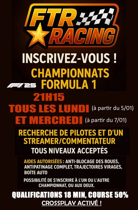 La FTR Racing recherche des pilotes et un commentateur