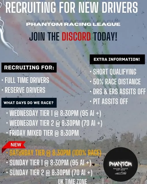 Phantom Racing League is recruiting