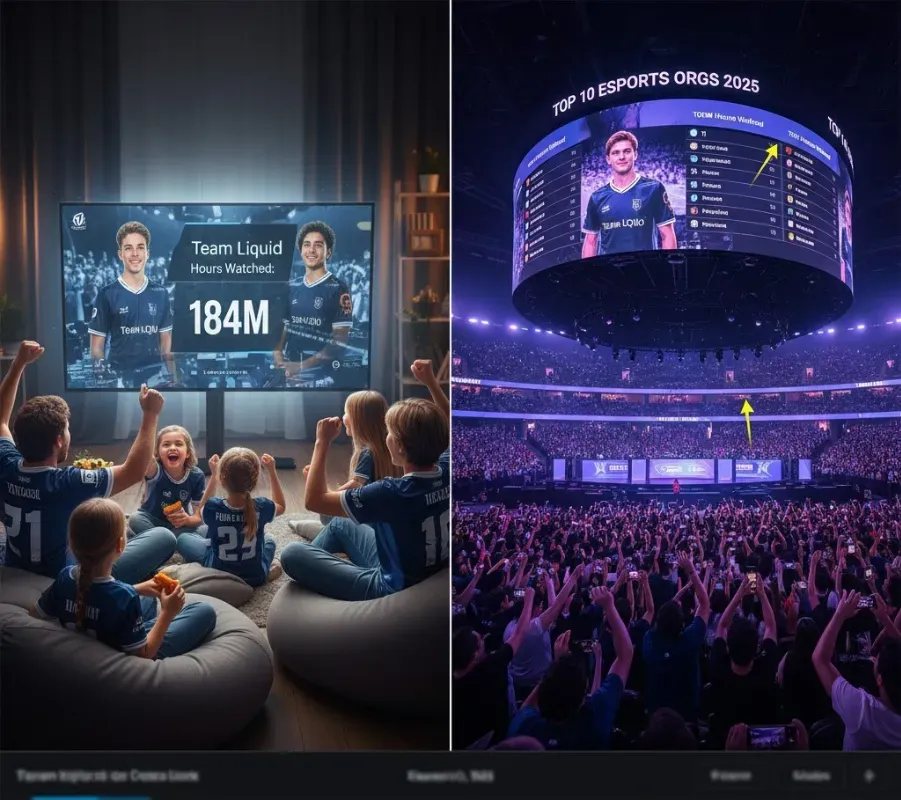 Quelles sont les organisations esport les plus regardées en 2025 ?