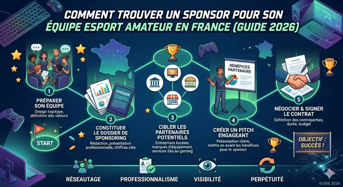 Comment trouver un sponsor pour son équipe esport amateur en France (Guide 2026)