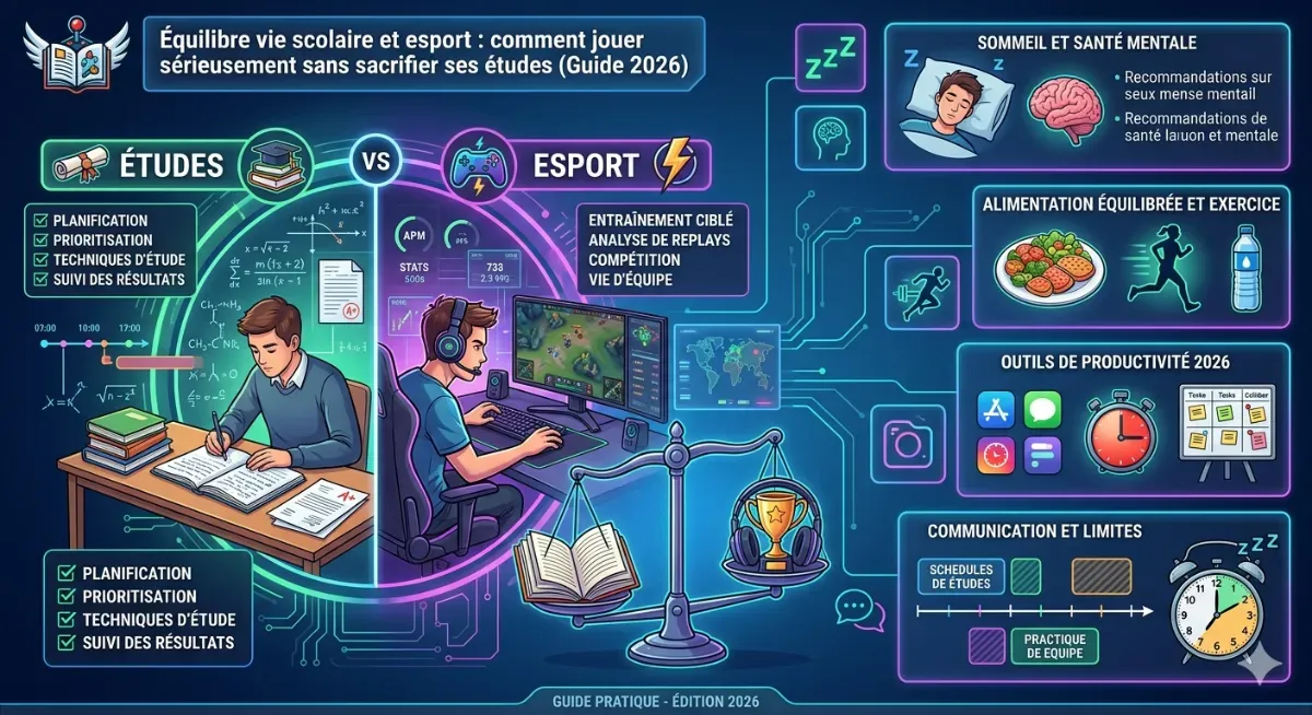 Équilibre vie scolaire et esport : comment jouer sérieusement sans sacrifier ses études (Guide 2026)