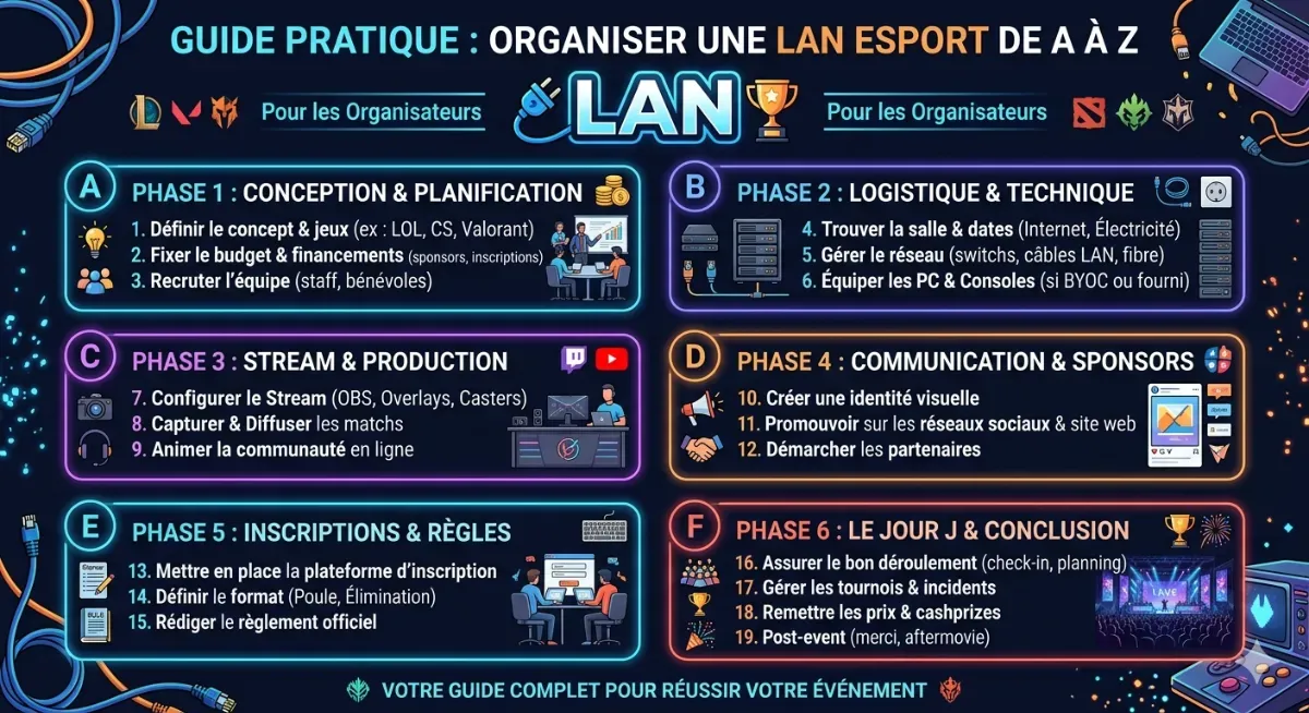 Organiser une LAN esport : guide pratique de A à Z pour les organisateurs