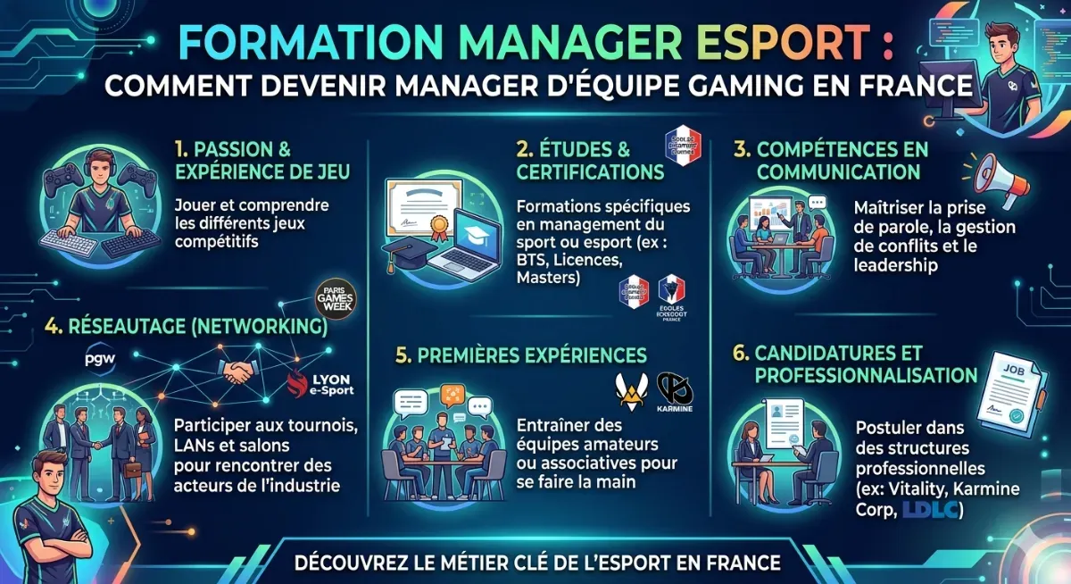 Formation manager esport : comment devenir manager d'équipe gaming en France 