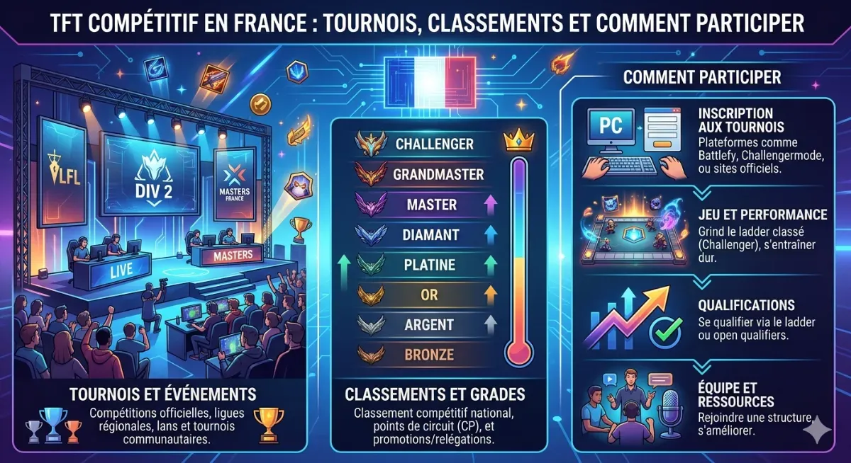 TFT compétitif en France : tournois, classements et comment participer (2026)