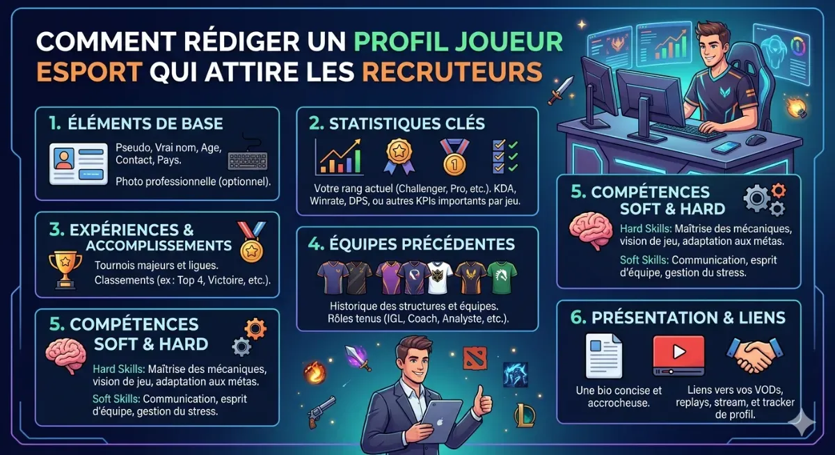 Comment rédiger un profil joueur esport qui attire les recruteurs 