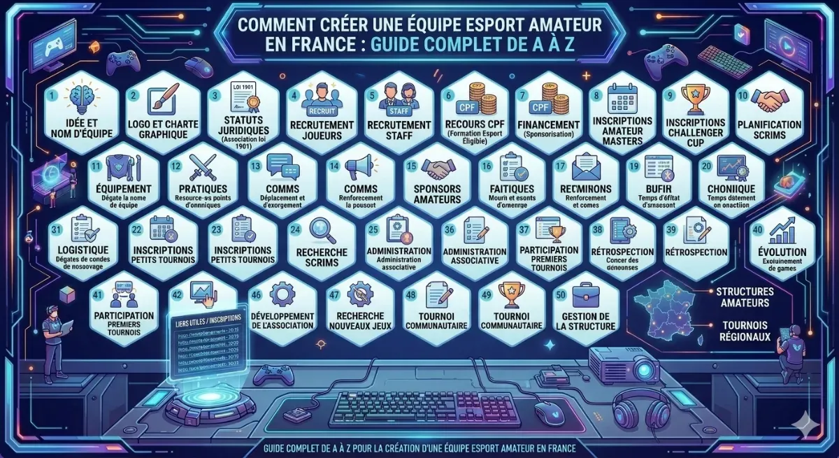 Comment créer une équipe esport amateur en France : guide complet de A à Z