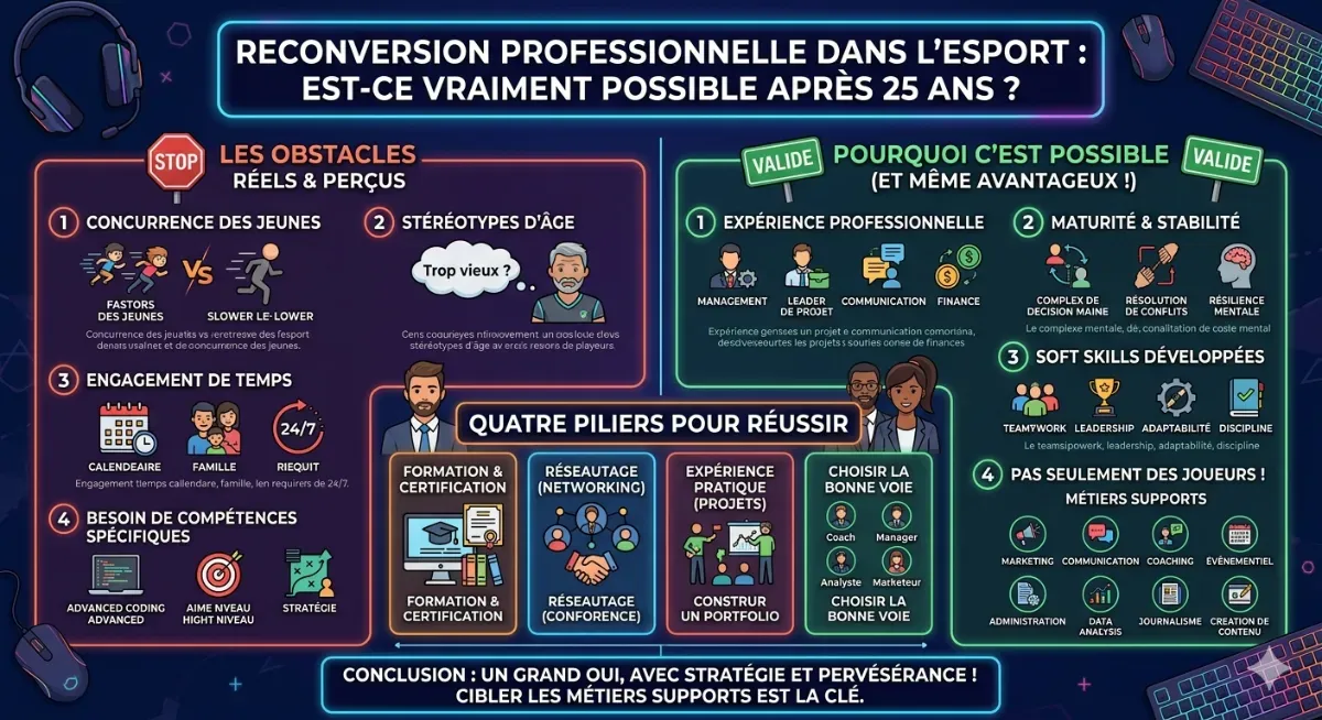 Reconversion professionnelle dans l'esport : est-ce vraiment possible après 25 ans ?