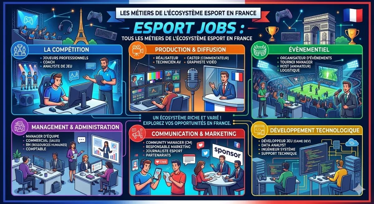 Esport jobs : tous les métiers de l'écosystème esport en France 