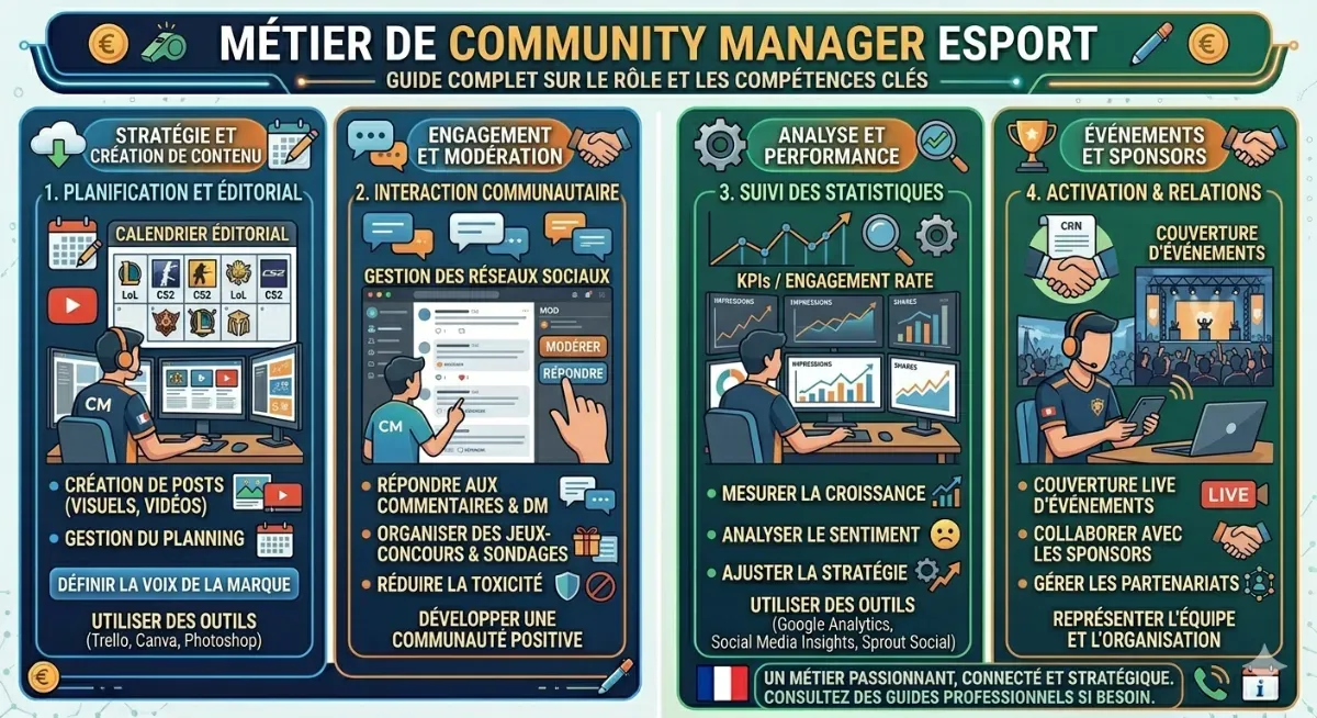 Métier de community manager esport : fiche complète et comment débuter