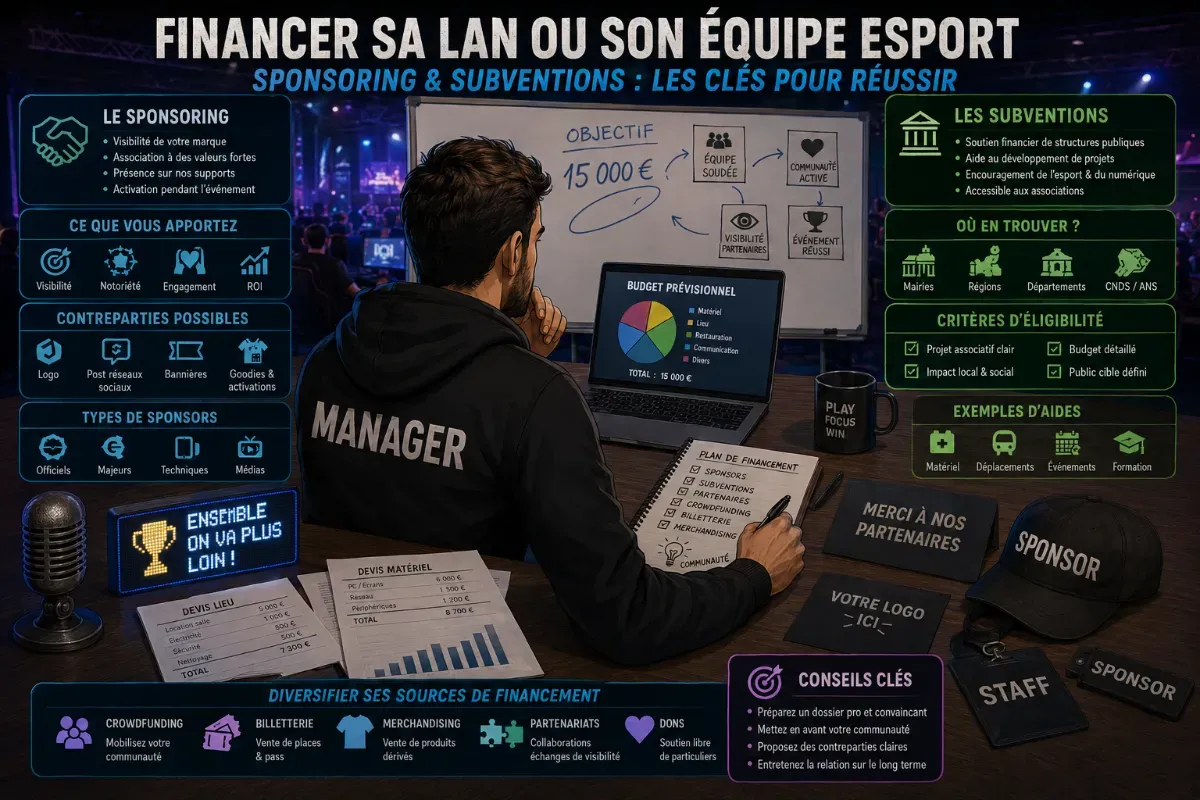 Financer sa LAN ou son équipe esport : sponsoring et subventions
