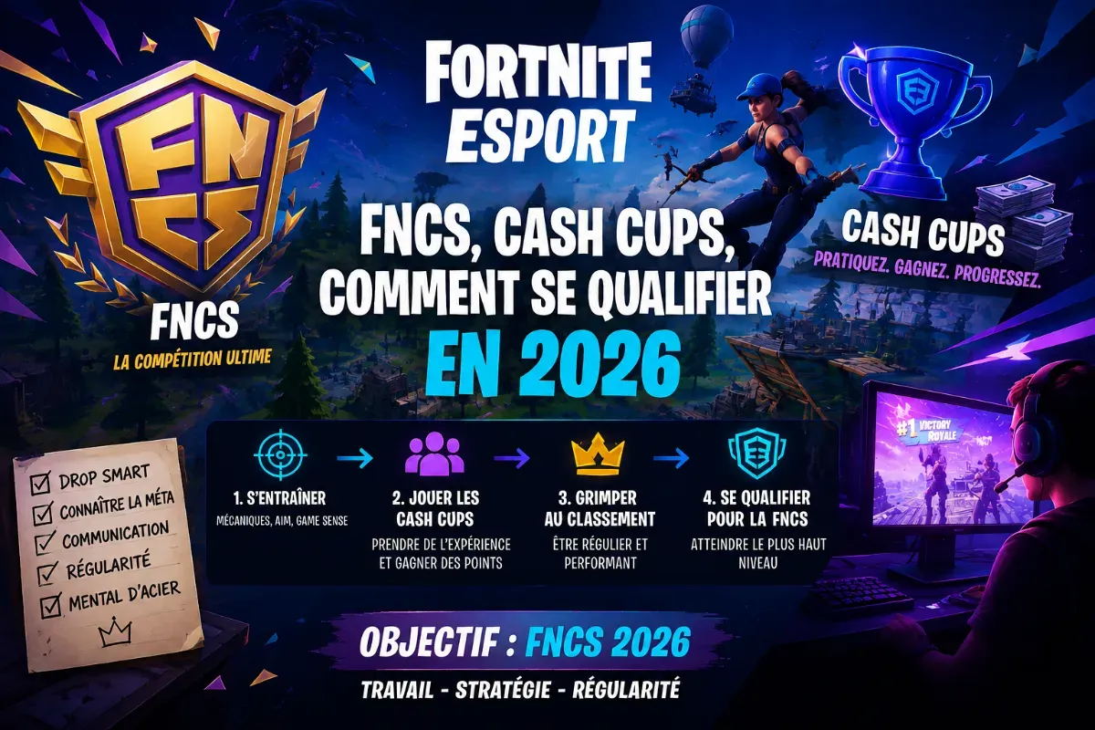 Fortnite esport : FNCS, Cash Cups, comment se qualifier en 2026