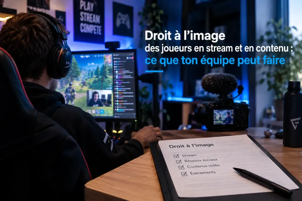Droit à l'image des joueurs en stream et en contenu : ce que ton équipe peut faire