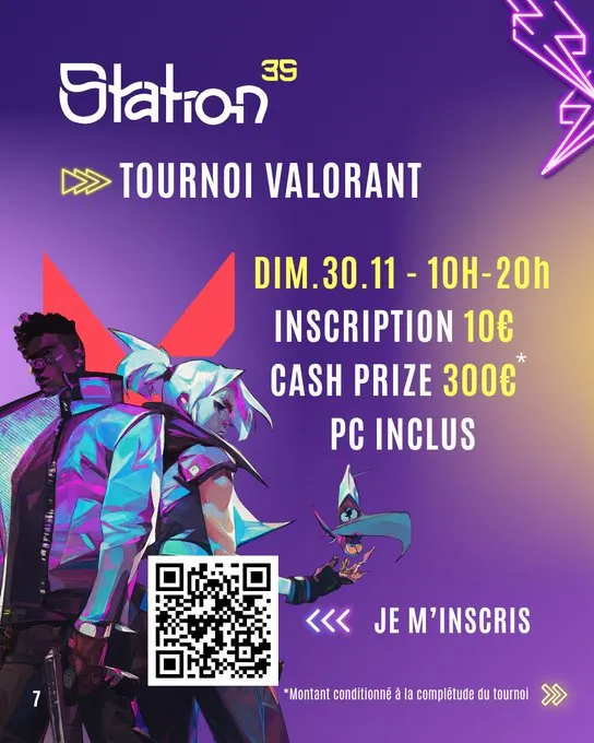 Affiche 🔥 TOURNOI VALORANT à Station 35 (RENNES) !