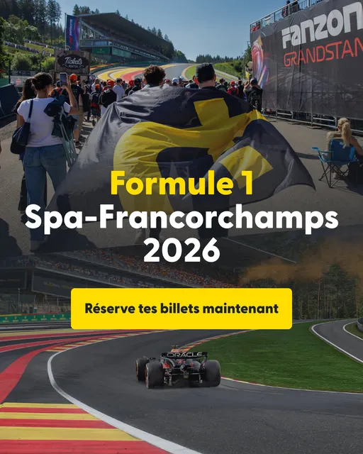 Affiche Formule 1 Spa-Francorchamps 2026 - Réserve tes billets maintenant